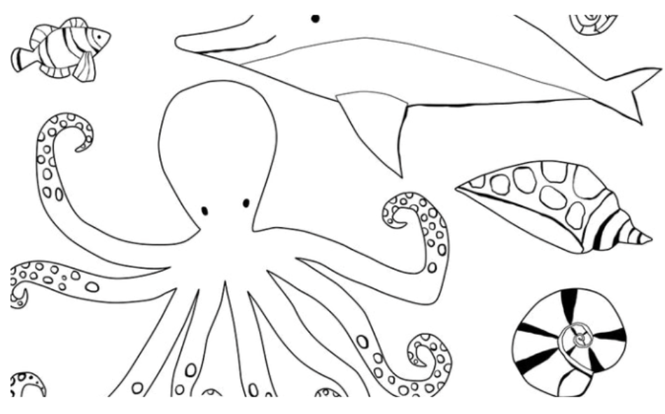 Hello, World! Printable Coloring Sheets — Ocean Life
