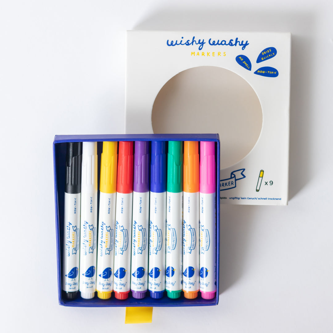 Washable Dry Erase and Window Markers 9 pcs – Jaq Jaq Bird
