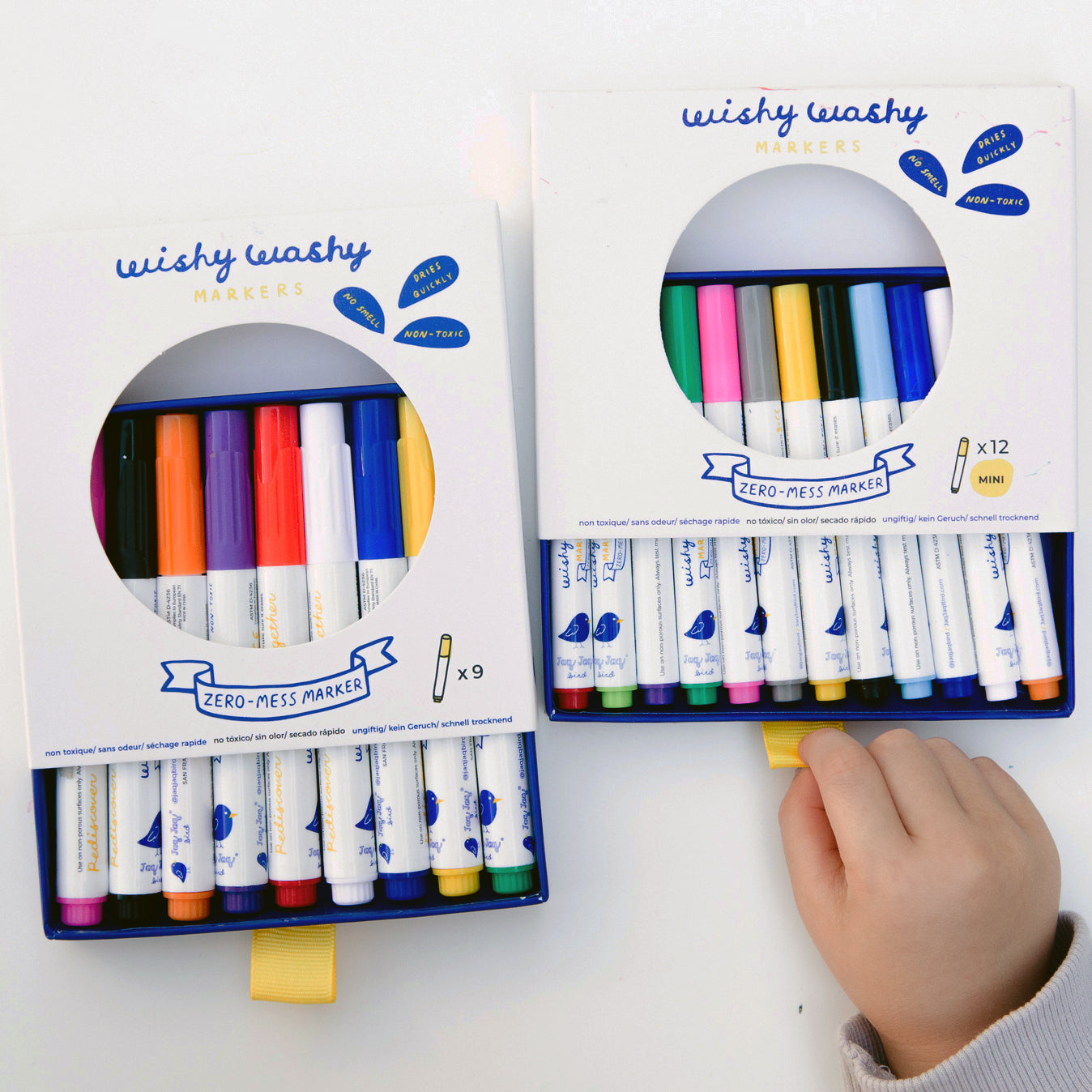 Jaq Jaq Bird Wishy Washy Markers - Set of 9