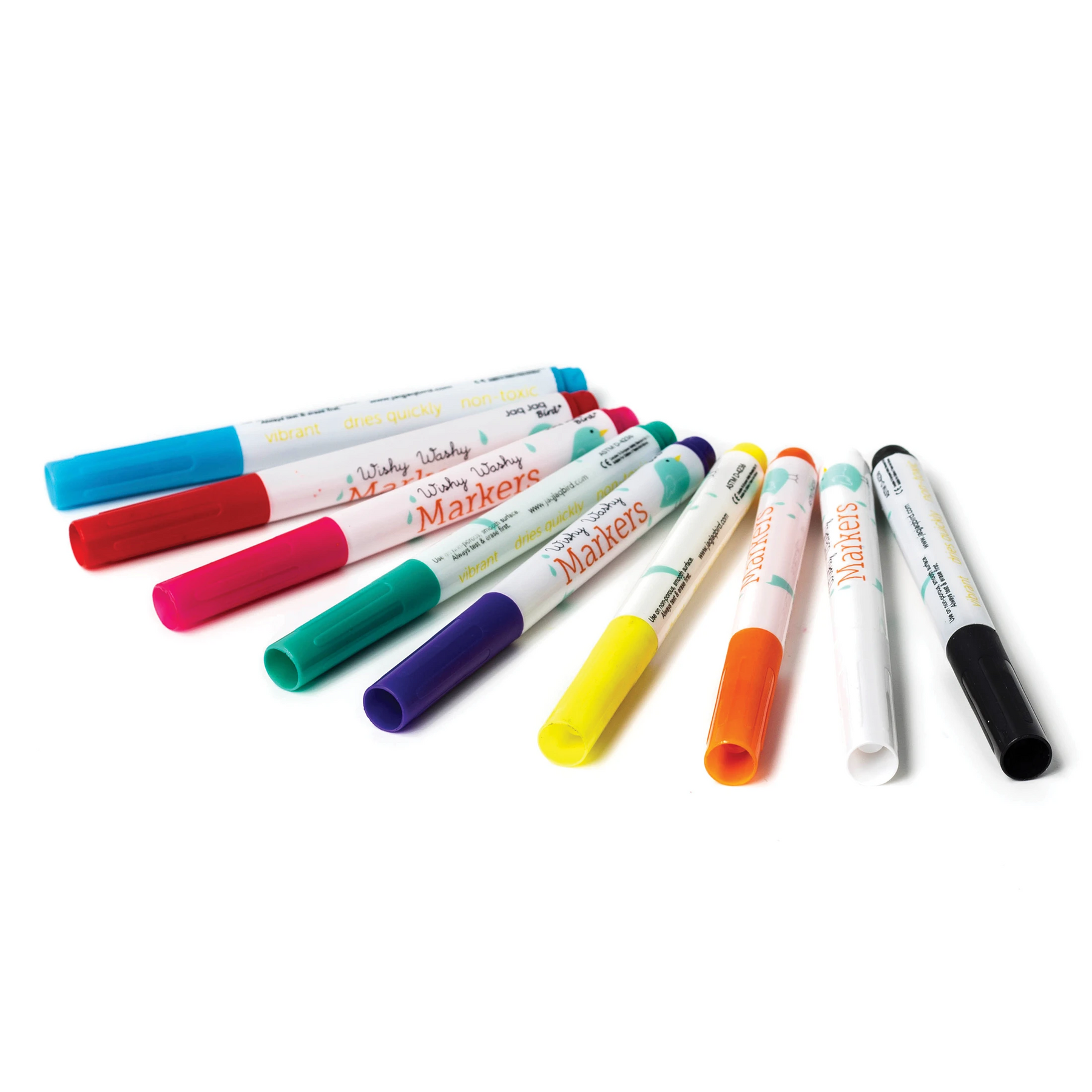 Jaq Jaq Bird Wishy Washy Markers - Set of 9